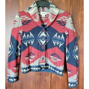 Denim & Supply Ralph Lauren Southwest Aztec Cardigan Red Blue Americana Women M